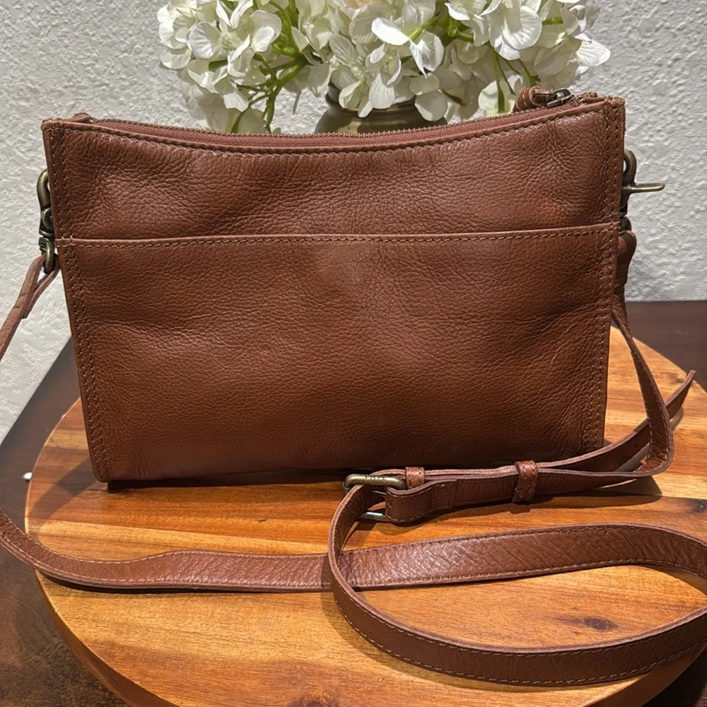 FRYE Charlene Embroidered Crossbody Bag in Cognac - Picture 4 of 12
